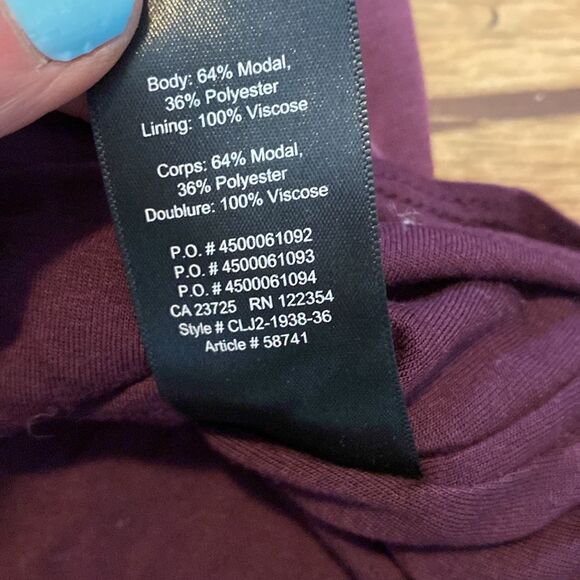 XXXS Talula Burgundy V-neck Spaghetti Strap Tank Top - Picture 4 of 6